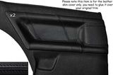 BLACK STITCH 2X REAR DOOR CARD TRIM SKIN COVER FITS AUDI TT COUPE 1998-2006