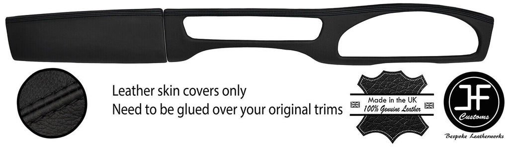 BLACK STITCH TWO PIECE DASH KIT TRIM LEATHER COVERS FOR JAGUAR S-TYPE 99-08