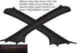 RED STITCH WINDSCREEN PILLAR LEATHER COVERS FITS HONDA CIVIC &TYPE R 01-05