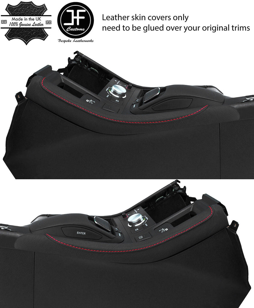 RED  STITCH 2X CENTER CONSOLE SIDE TRIM LEATHER COVERS FOR LEXUS CT200H 10-18