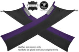 BLACK & PURPLE REAL LEATHER 2X A PILLAR COVERS FOR VW T5 TRANSPORTER CARAVELLE