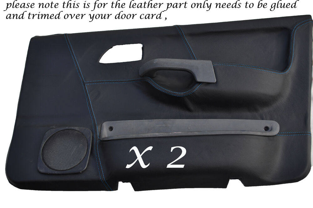 BLUE STITCHING 2X FRONT DOOR CARD COVERS FITS FORD SIERRA SAPPHIRE RS COSWORTH