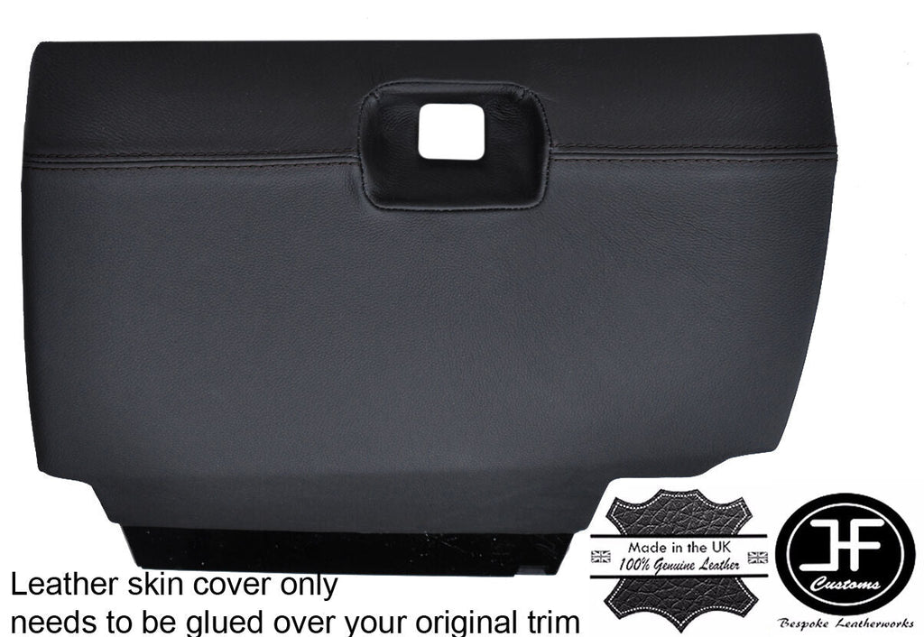 BLACK STITCHING GLOVE BOX LEATHER COVER FITS BMW 3 SERIES E30 1982-1992