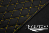 YELLOW DIAMOND STITCH VINYL 2X TAILORED FLOOR MAT CARPETS FOR DEFENDER 90 110