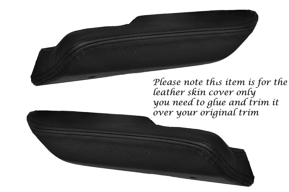 BLACK STITCH 2X REAR DOOR HANDLE ARMREST COVER FITS BMW 3 SERIES E30 84-92 4DR