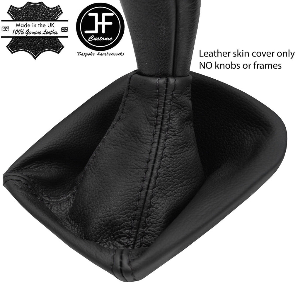 BLACK STITCH TOP GRAIN LEATHER GEAR GAITER FOR SUBARU IMPREZA WRX STI 2005-2007