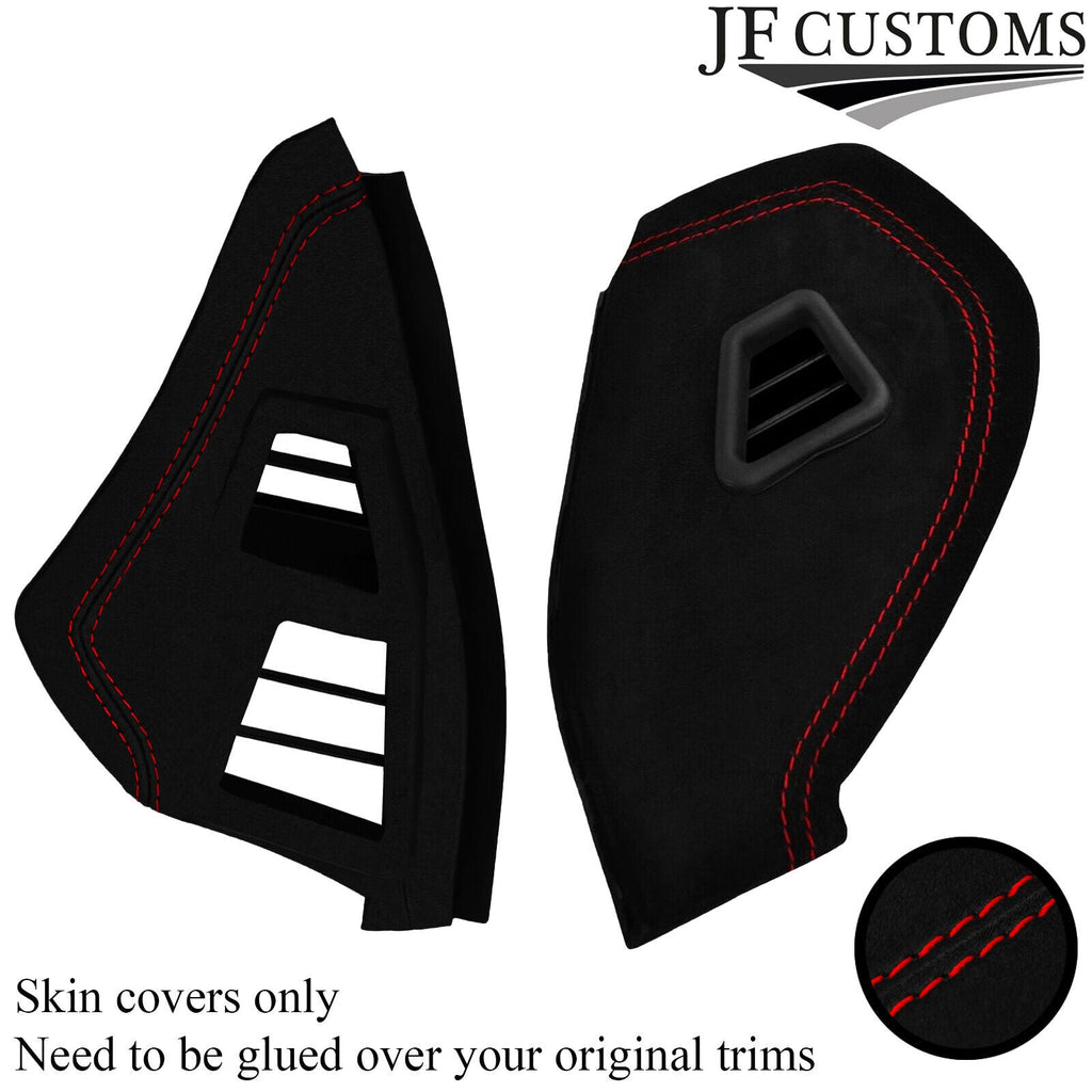 RED  STITCH 2X END DASH SIDE TRIM SUEDE COVERS FITS MAZDA RX7 FD3 1992-2002