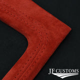 RED SUEDE COVERED MANUAL SHIFT SURROUND TRIM + FRAME FOR FORD MUSTANG 87-93