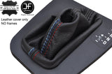 BLACK STITCH REAL LEATHER AUTOMATIC GEAR GAITER FOR BMW E46 99-05 TRI STITCHING