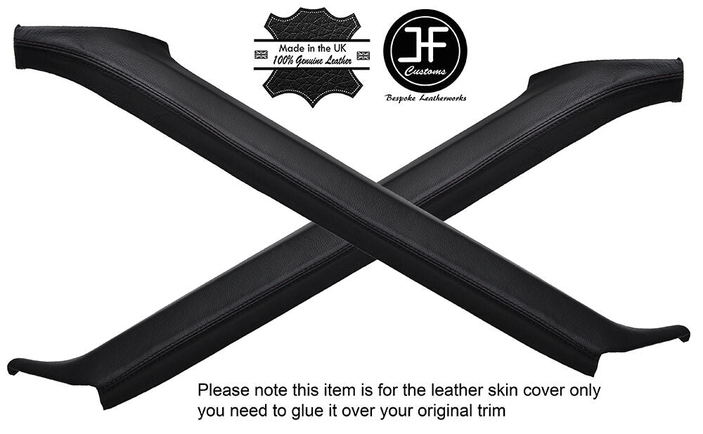 BLACK STITCHING 2X A POST PILLAR LEATHER COVERS FITS RANGE ROVER P38 1994-2002
