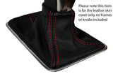 RED STITCHING LEATHER AUTO AUTOMATIC GEAR GAITER FITS VOLVO V40 2012-2015