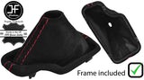 RED STITCH SUEDE AUTOMATIC GEAR GAITER WITH PLASTIC FRAME FOR BMW E46 99-05