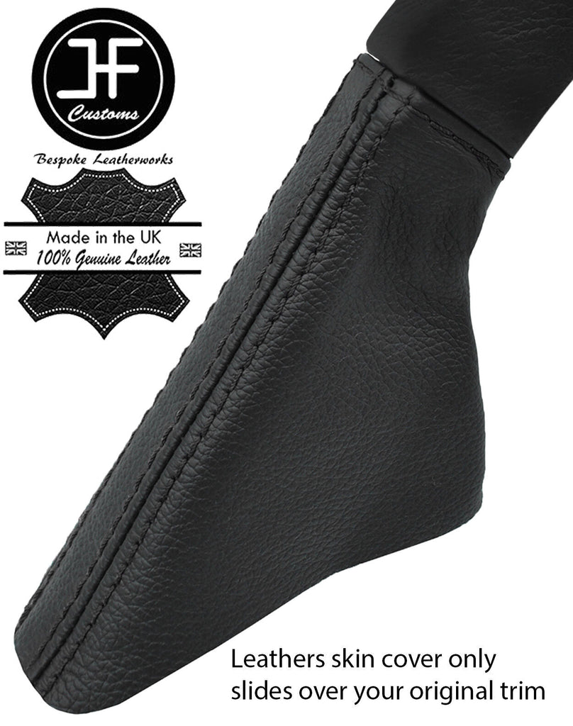 BLACK STITCHING REAL LEATHER HANDBRAKE GAITER COVER FITS VOLVO 340 360 82-91
