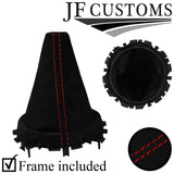 RED STITCH SUEDE GEAR GAITER+PLASTIC FRAME FOR BMW MINI R50 R53 01-06 CUSTOM NEW