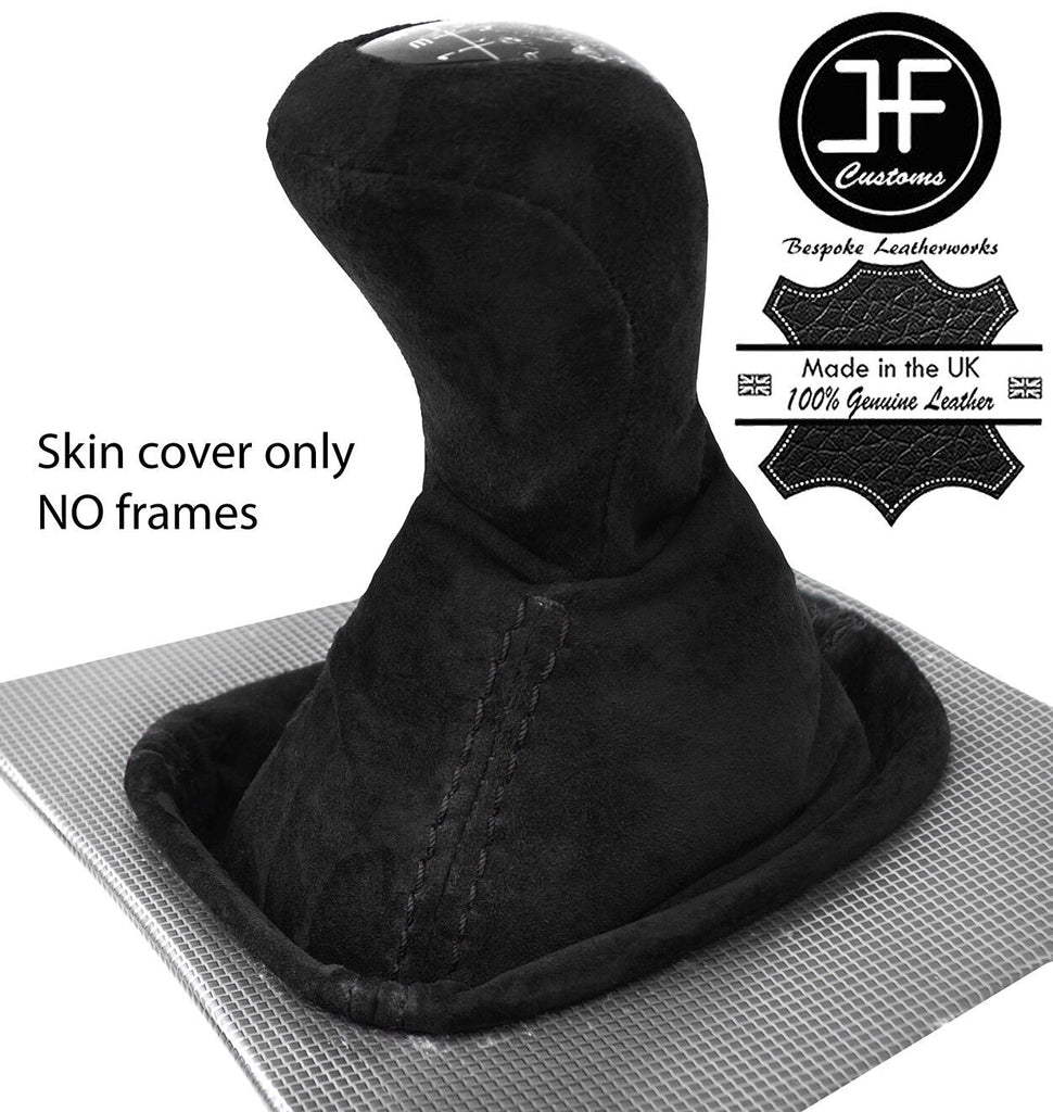 BLACK STITCH SUEDE MANUAL GEAR KNOB COVER FOR MERCEDES C CLASS W203 00-03
