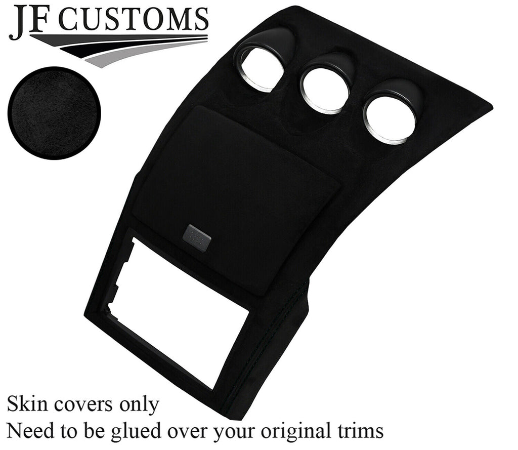 BLACK STITCH SUEDE DASH CONSOLE RADIO SURROUND COVER FOR NISSAN 350Z 33Z 03-09