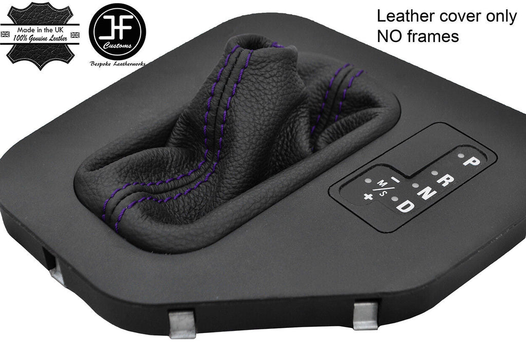 PURPLE STITCH TOP GRAIN LEATHER AUTO AUTOMATIC GEAR GAITER FITS BMW 5 E39 96-03