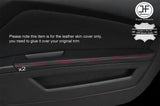 RED STITCH 2X FRONT DOOR ARMREST LEATHER COVERS FITS FORD MUSTANG 2010-2014