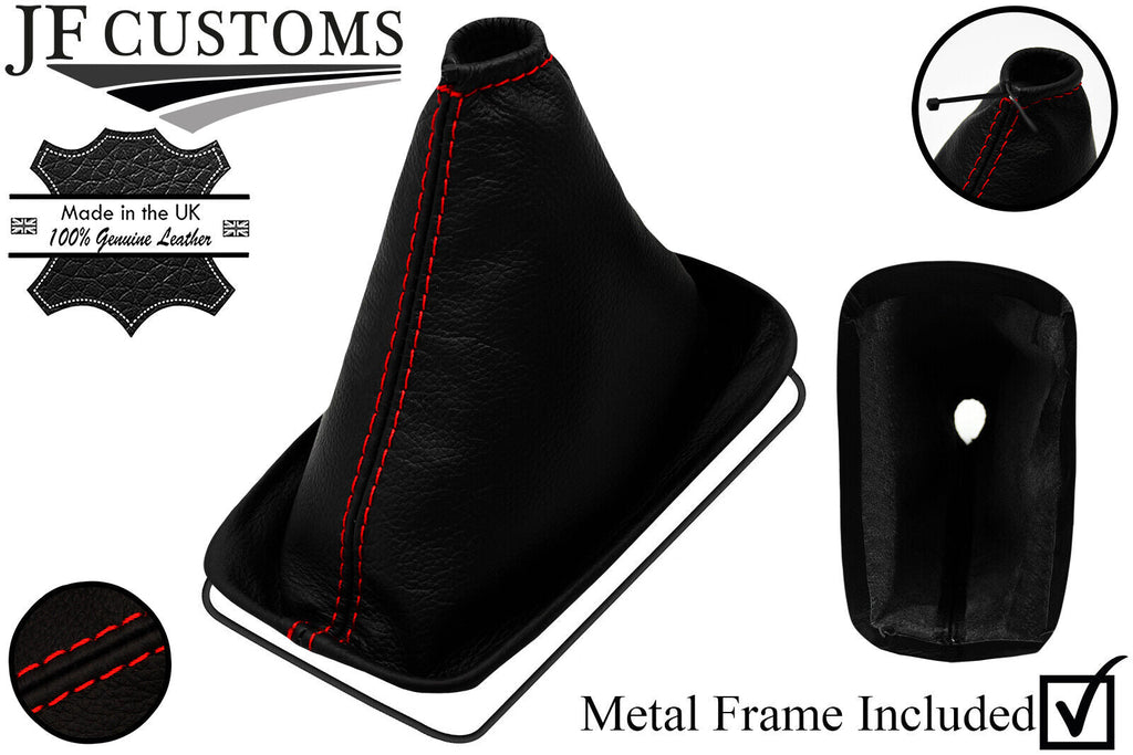 RED STITCHING LEATHER GEAR GAITER+METAL FRAME FOR TOYOTA SCION iQ 08-15