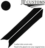 BLACK STITCH ITALIAN SUEDE 2X A PILLAR COVERS FITS FORD MUSTANG 67-68 CUSTOM NEW