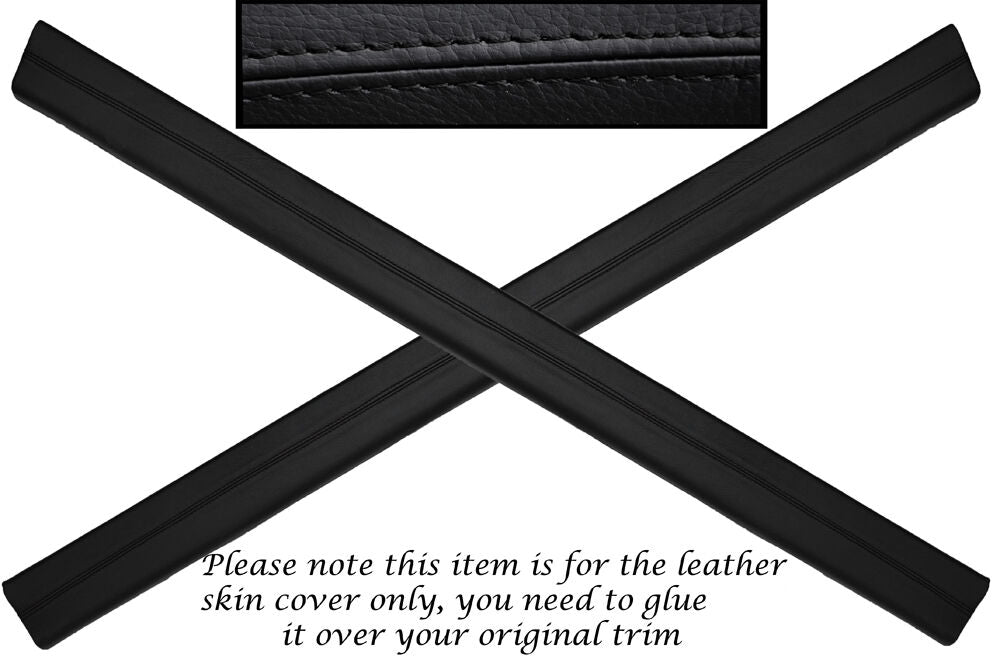 BLACK STITCH 2X DOOR INNER SILL TRIM LEATHER SKIN COVERS FITS MAZDA RX8 03-12