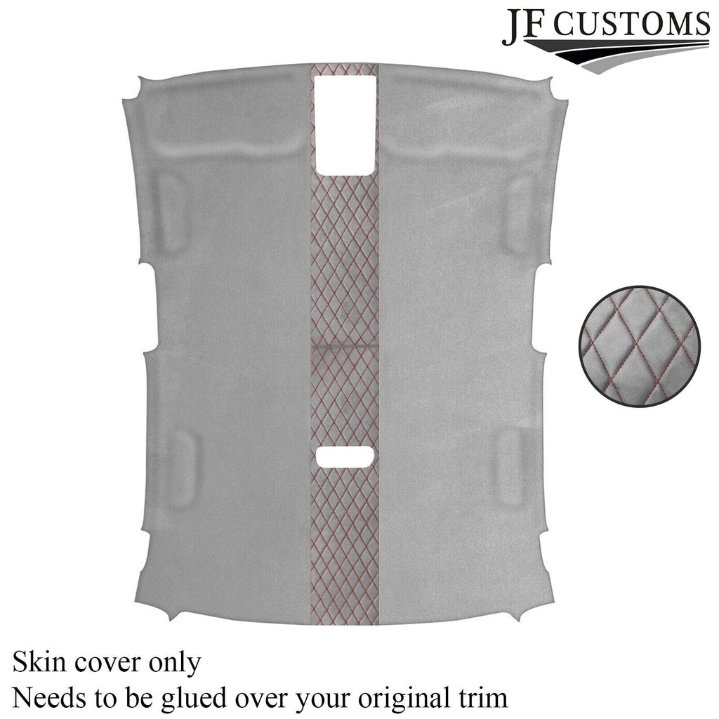 DSG2 D RED STITCH L GREY LUXE SUEDE HEADLINER COVER FOR AUDI A3 RS3 13-20 SALOON