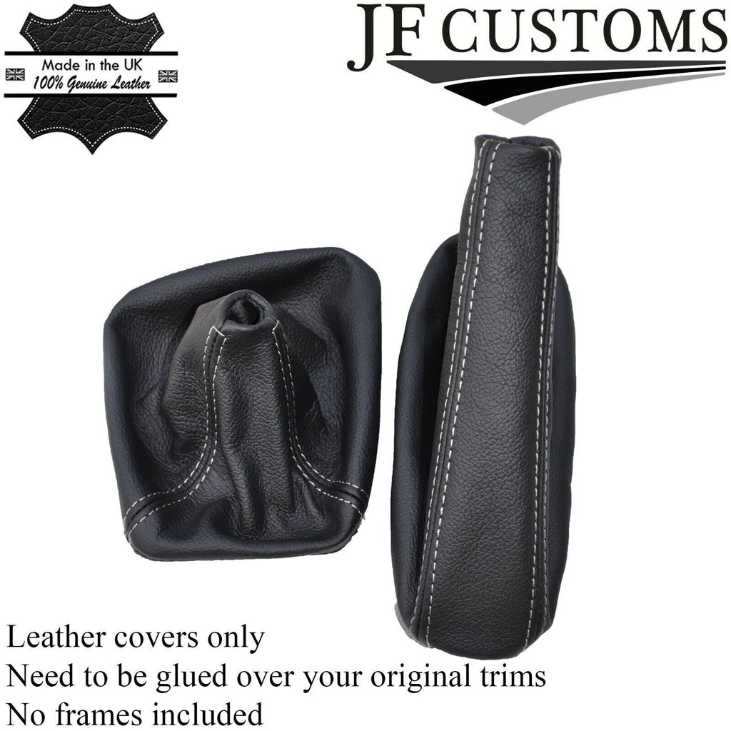 FITS BMW E46 1998-2005 GEAR HANDBRAKE GAITER WHITE DOUBLE STITCH LEATHER