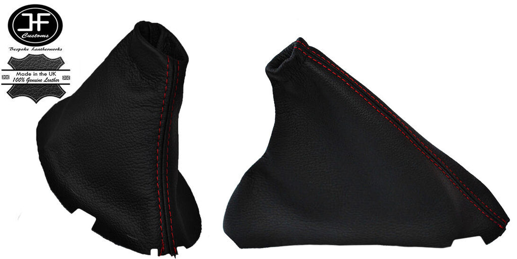 RED STITCH MANUAL LEATHER GEAR HANDBRAK GAITER FOR VOLVO S40 V50 2004-2012