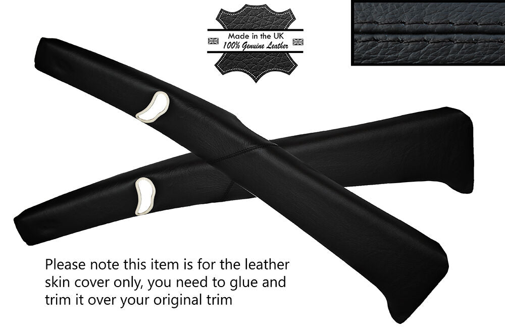 BLACK STITCHING 2X B PILLAR TRIM LEATHER SKIN COVERS FITS BMW 6 SERIES E24
