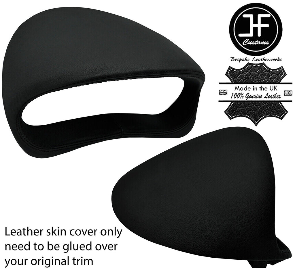 BLACK STITCH GAUGE SPEEDO HOOD TOP GRAIN LEATHER COVER FOR PEUGEOT 206 98-12