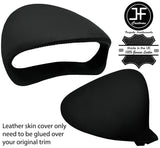 BLACK STITCH GAUGE SPEEDO HOOD TOP GRAIN LEATHER COVER FOR PEUGEOT 206 98-12