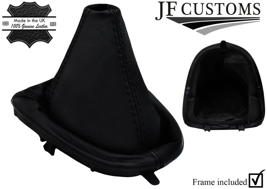 BLACK STITCH LEATHER GEAR GAITER + PLASTIC FRAME FITS FIAT SCUDO 07-15