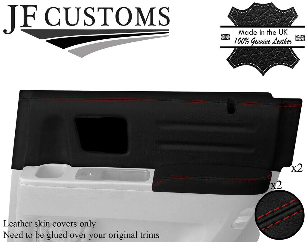 D RED STITCH LEATHER 2X REAR DOOR TRIM+ARMREST COVERS FOR HONDA RIDGELINE 06-14