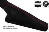 RED STITCHING REAL SUEDE HANDBRAKE GAITER FITS FIAT DOBLO 2010-2015 CUSTOM NEW