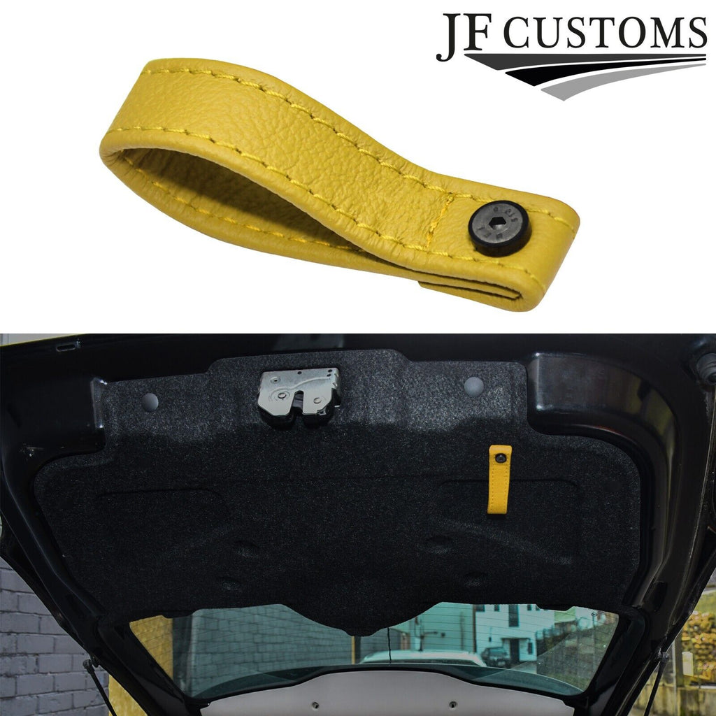 YELLOW LEATHER TAILGATE BOOT PULL STRAP HANDLE FITS FIAT 500 ABARTH 07-16