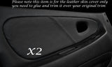 BLACK STITCH 2X FRONT DOOR CARDS SKIN COVERS FITS MITSUBISHI EVO 1 2 3 I II III