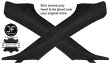 BLACK STITCH 2X A PILLAR SUEDE COVERS FOR AUDI TT CONVERTIBLE 98-06 STYLE 2