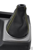 FITS HONDA CIVIC SI GEAR GAITER LEATHER YELLOW STITCH 06-09 CUSTOM NEW