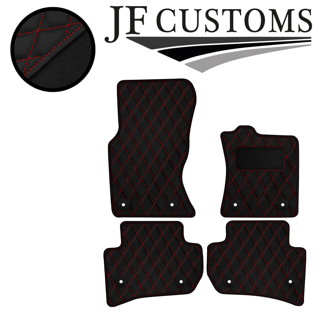 RED DIAMOND STITCH VINYL 4X TAILORED FLOOR CARPET FOR JAGUAR F-PACE 16-21 JF1