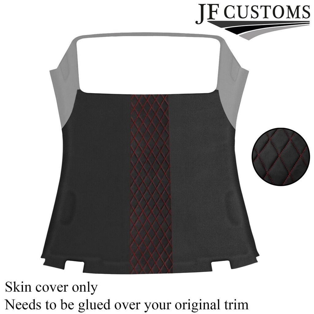 DSG2 D RED STITCH D GREY LUXE SUEDE HEADLINER COVER FOR BMW E46 CONVERTIBLE