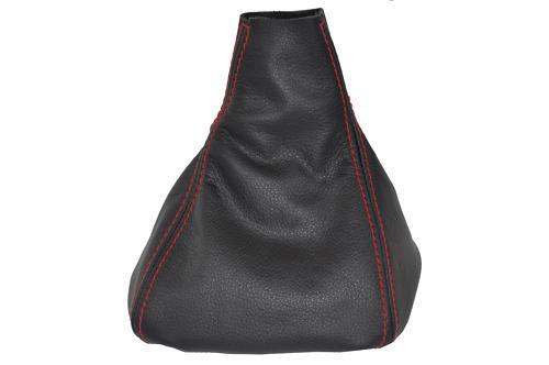 FITS HONDA CRV 2006+ GEAR GAITER BLACK LEATHER red stitch CUSTOM NEW MADE IN UK