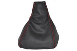 FITS HONDA CRV 2006+ GEAR GAITER BLACK LEATHER red stitch CUSTOM NEW MADE IN UK