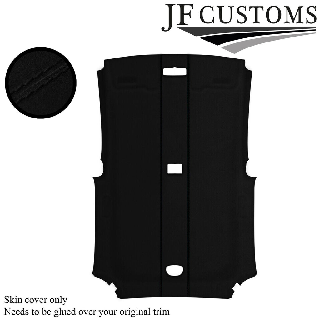 BLACK STITCH LUXE SUEDE ROOF HEADLINER COVER FOR HONDA CIVIC TYPE R 01-05 3DR