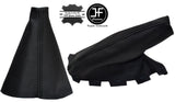 BLACK STITCH LEATHER GAITER SET FOR BMW MINI COOPER CLUBMAN R56 R57 AUTOMATIC