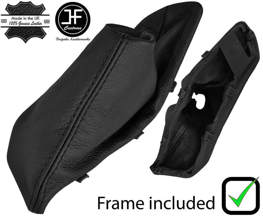 BLACK STITCH LEATHER HANDBRAKE GAITER+PLASTIC FRAME FOR BMW 1 F20 F21 2011-2018