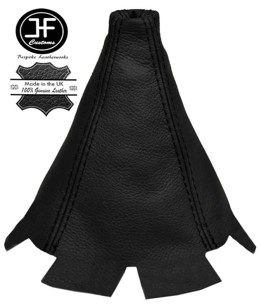 BLACK STITCHING MANUAL REAL LEATHER GEAR GAITER FITS SMART FORFOUR 2004-2006