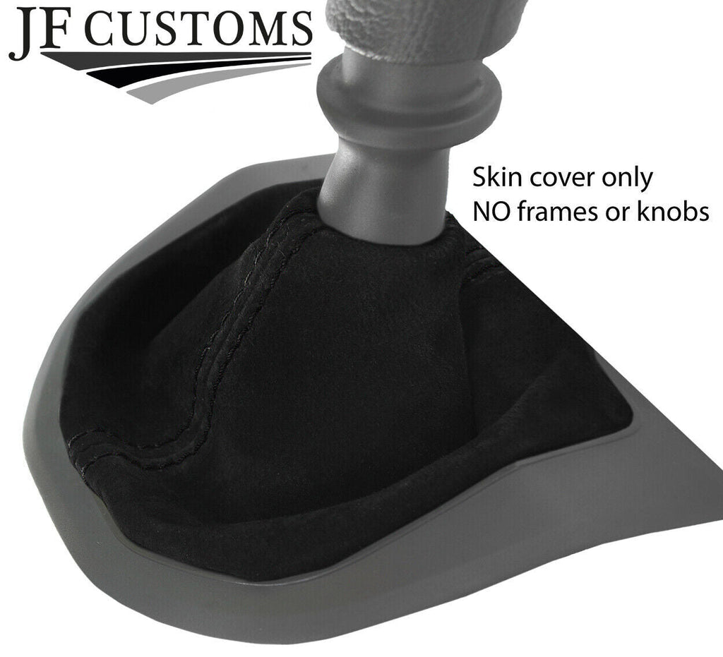 BLACK STITCHING SUEDE MANUAL GEAR GAITER FITS VW T6 TRANSPORTER 2016-2019