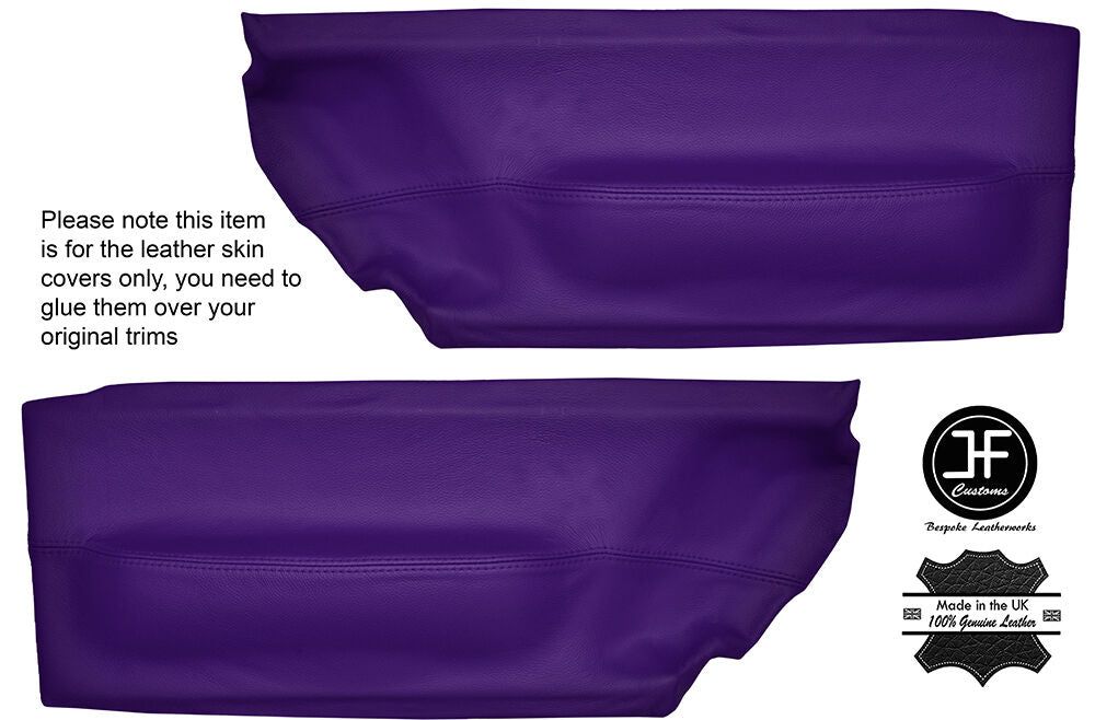 PURPLE LEATHER 2X FRONT DOOR CARD TRIM COVERS FITS VW BEETLE 1998-2010