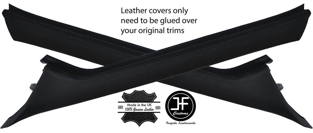 BLACK STITCH 2X A PILLARS LEATHER COVERS FITS MERCEDES SPRINTER A901 905 00-06