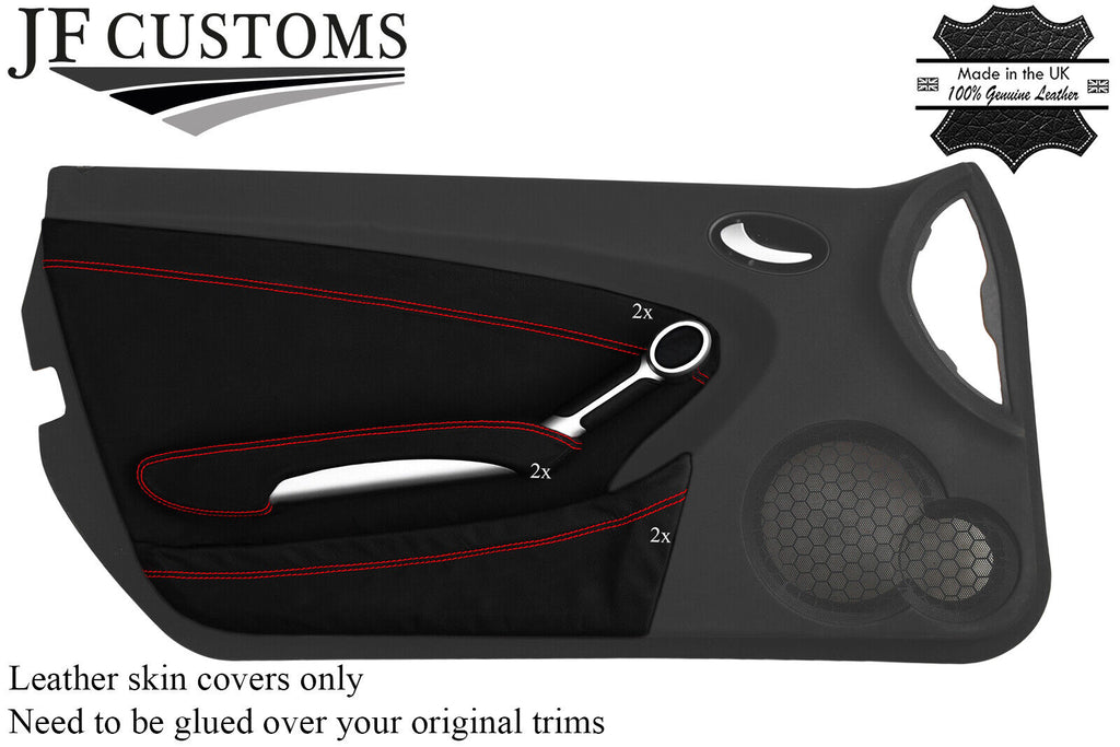 RED STITCH 2X DOOR CARD KIT LEATHER COVERS FITS MERCEDES SLK R171 04-11